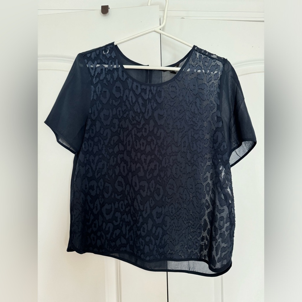 Banana Republic Navy Animal print Shirt
